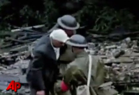 Rare colour film of the bomb damage inflicted on London during World War II 