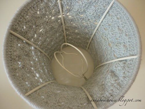 Crochet lampshade makeover