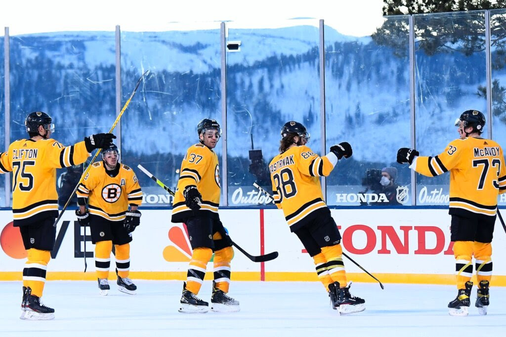 Boston Bruins Are In First Place In The East Division Defeated The Flyers 7 3 In Outdoor Lake Tahoe Game The Connector