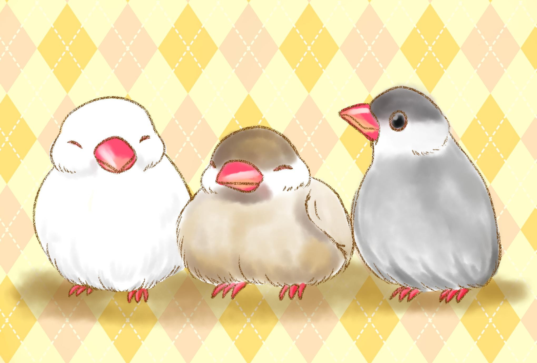 文鳥 In 文鳥描きました 最近フィンチ系の鳥が気になります とてもかわいい 文鳥 イラスト
