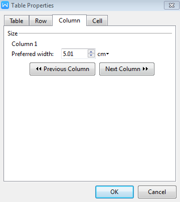 How To Change Row Height And Column Width Of Table In Writer