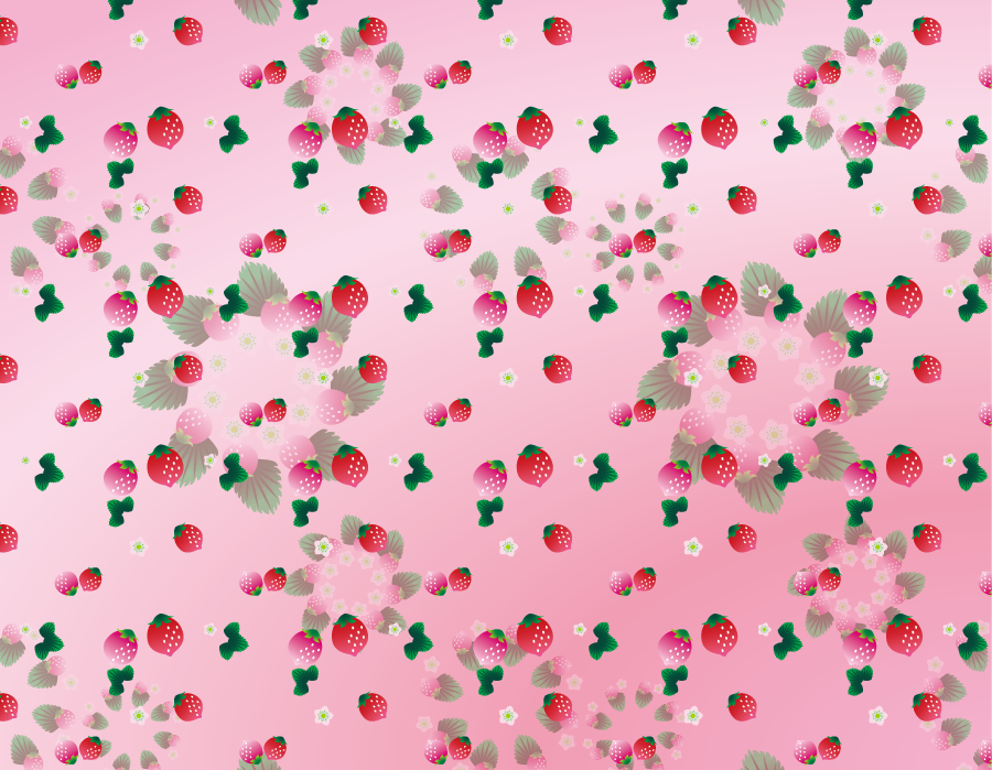 フリーイラスト イチゴ柄とピンク色の背景でアハ体験 Gahag 著作