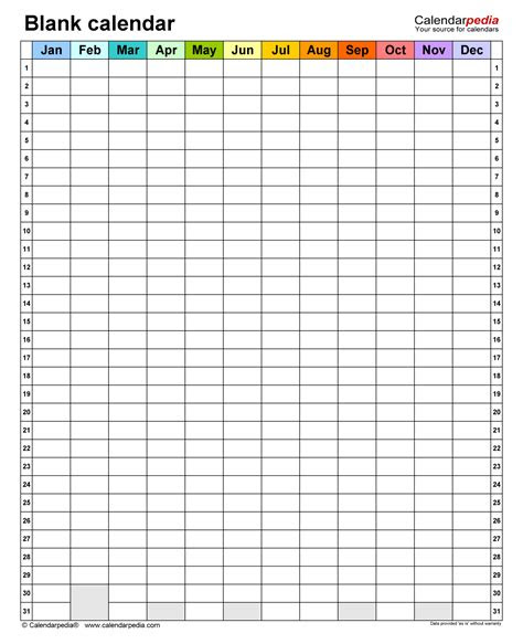  effective blank monthly calendar page without the year in printable
