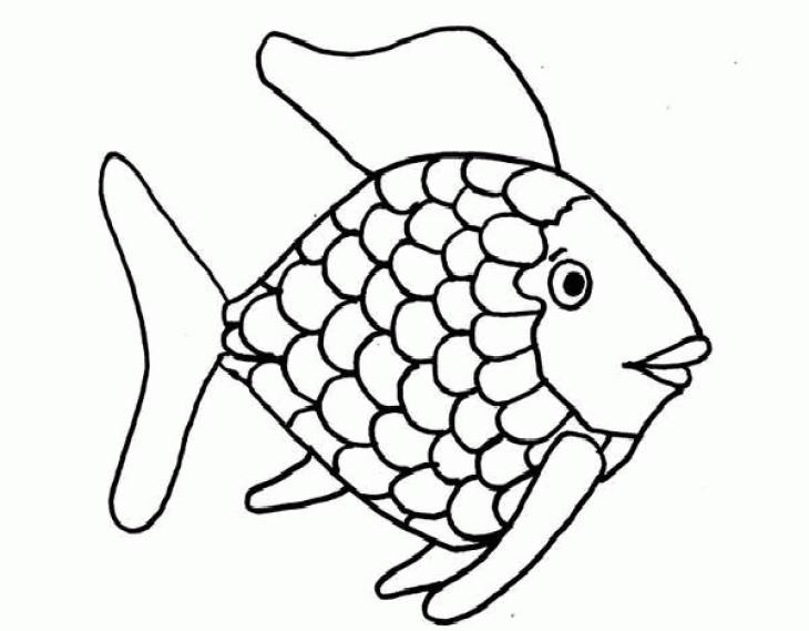 Rainbow Fish Outline - Coloring Home