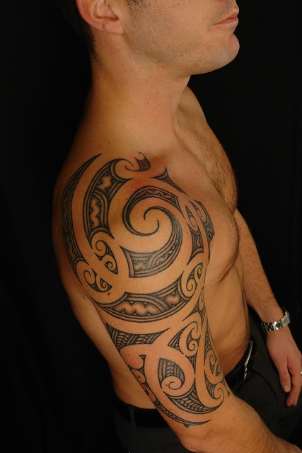 Maori Shoulder Tattoo On David Maori Shoulder Tattoo On David