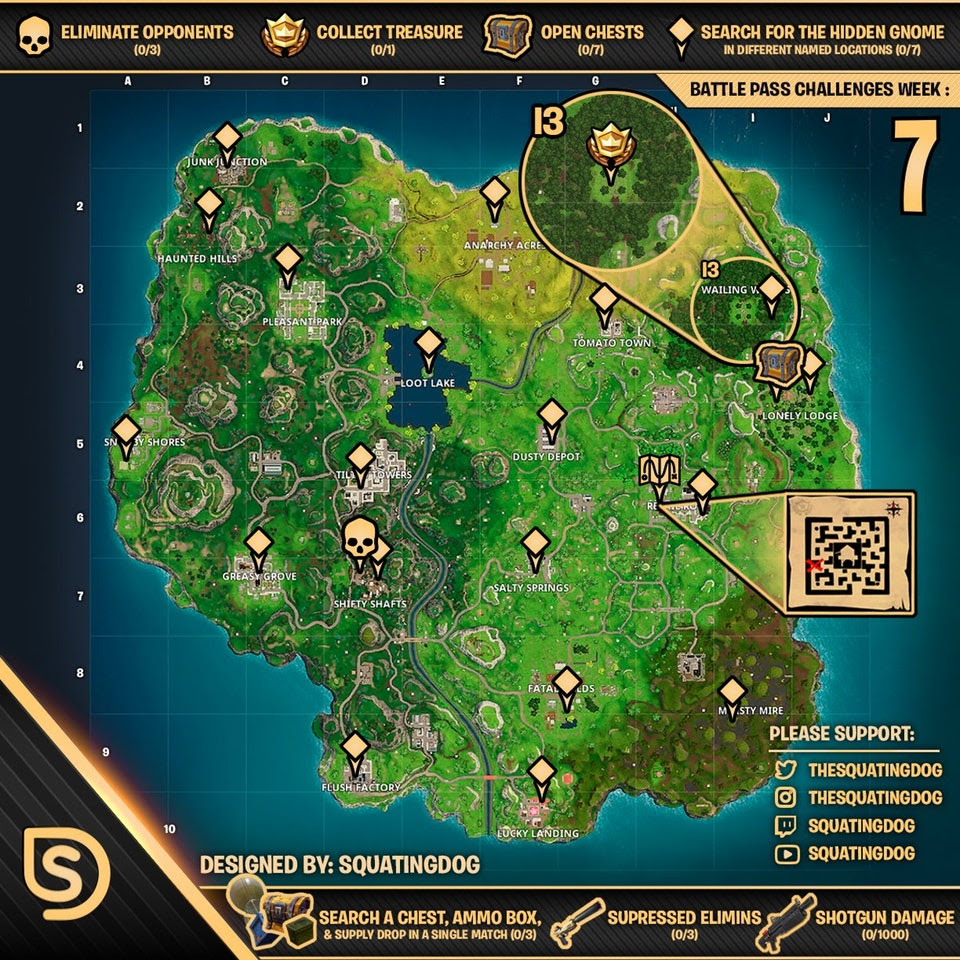 List of All Challenges for Fortnite Battle Royale, Week 1 ... - 960 x 960 jpeg 331kB