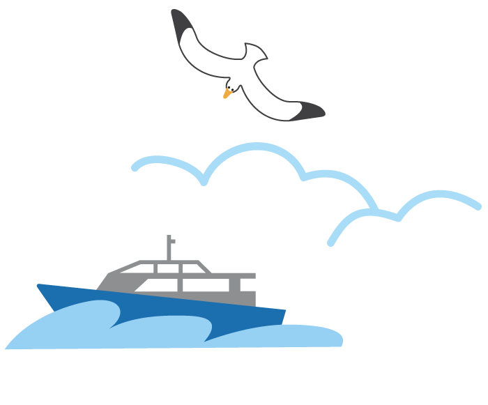 夏の海 船 ふでこや 無料イラスト