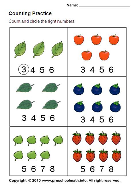  counting worksheet preschool math worksheets math counting