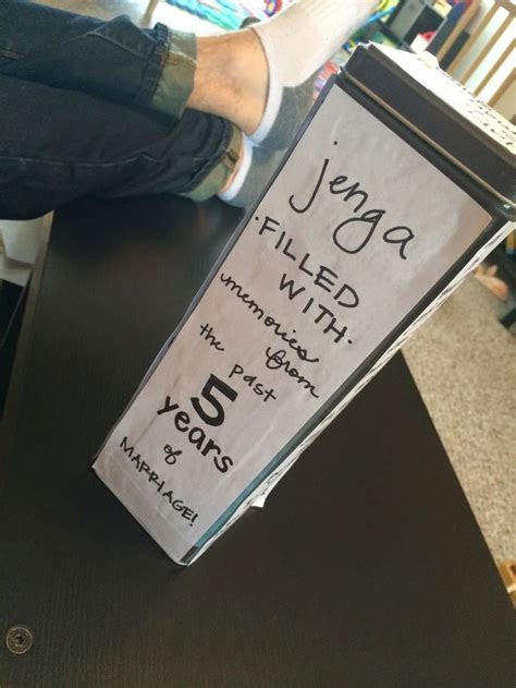 jenga = 5 year wedding anniversary gift! Five year gift is  