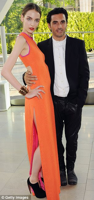 Model Zuzanna Bijoch (L) and designer Yigal Azrouel 
