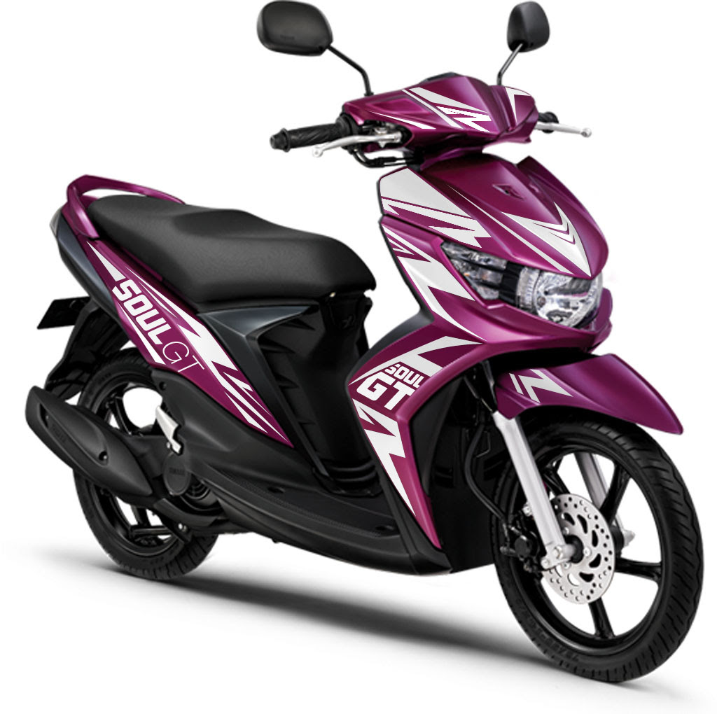 Modif Striping Mio Soul GT 2013 Warna Purple Striping Asik Biaya