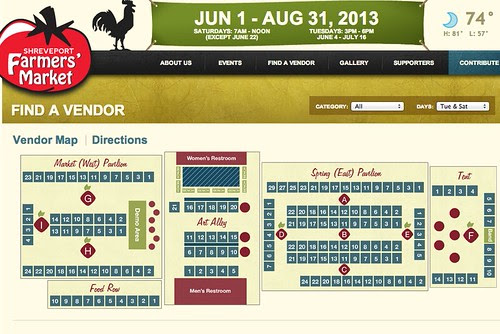 Shreveport Farmer's Market vendor map by trudeau