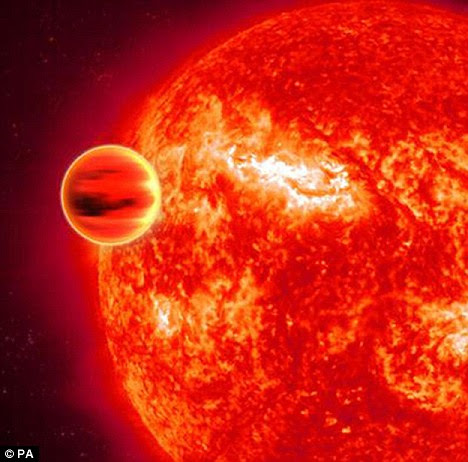 Un artista impressione del 'Giove caldo' pianeta HD 189733b