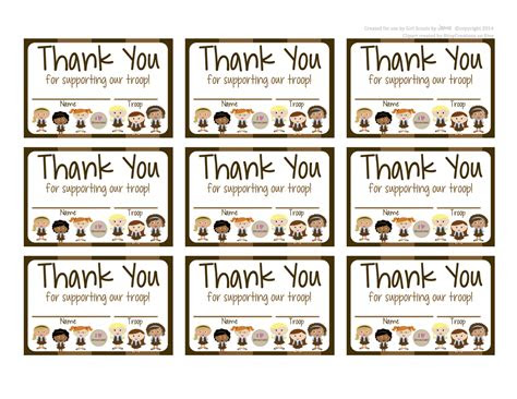  fashionable moms girl scouts brownies free printable thank you cards