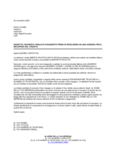 Lettera di riscossione credito da parte di agenzia per il recupero del ...