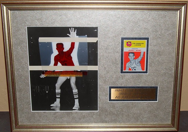 1961-62 Fleer Basketball Artwork Photo used for rookie card # 43 Player; Los Angeles Laker guard & Mr. NBA logo himself, Jerry West.