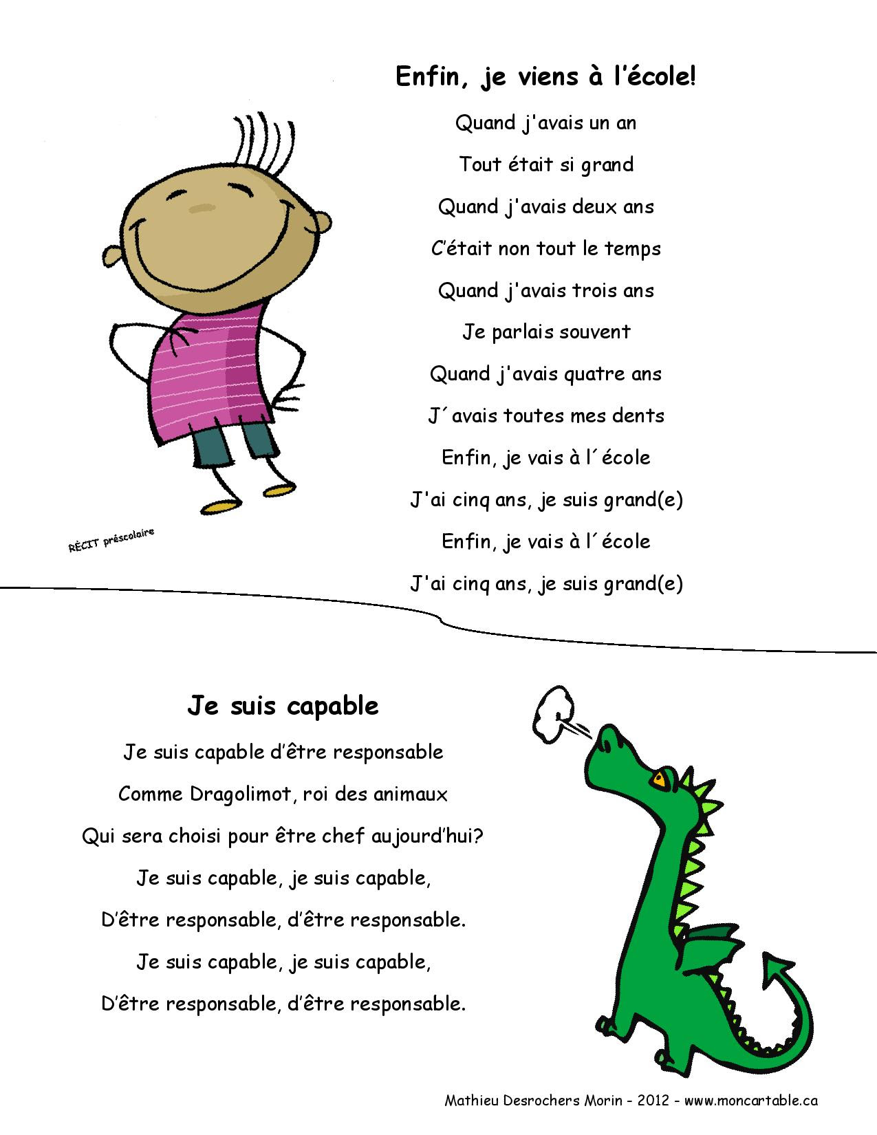 Paroles Des Chansons Je Suis Capable Et Enfin Je Viens A L Ecole Rapido Presco