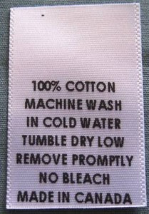 100 PRINTED CLOTHING LABELS, 100% COTTON MADE IN CANADA | eBay