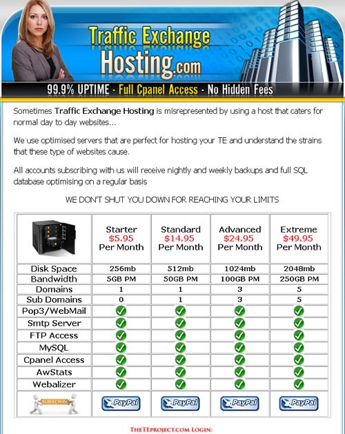 Traffic Exchange Hosting that does not shut you down when you have ...
