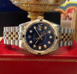 Movado dot marks the 12 o'clock position. Mens Rolex Oyster Perpetual Datejust Diamonds Yellow Gold