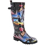 Capelli New York Shiny New York Minute Printed With Buckle Ladies Rain Boot