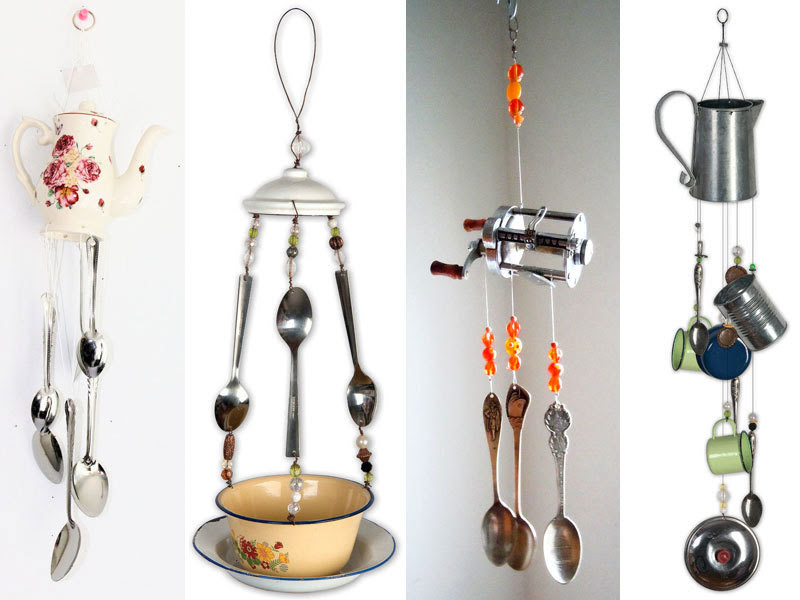 Junk chimes and bird feeder