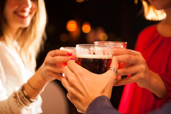 A group of friends drinking