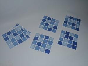 SMALL  blue MOSAIC TILE  TRANSFERS STICKERS  BLUE PEEL AND   SMALL  blue MOSAIC TILE  TRANSFERS STICKERS  BLUE PEEL AND