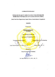 PENGARUH AKUNTABILITAS DAN TRANSPARANSI TERHADAP ...