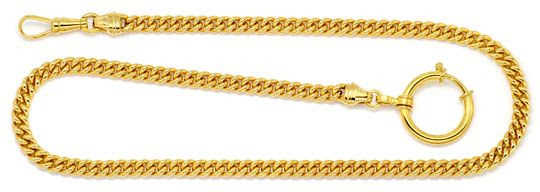 Original-Foto 1, MASSIVE RUNDPANZER-UHRKETTE KARABINER RIESEN-FEDERRING