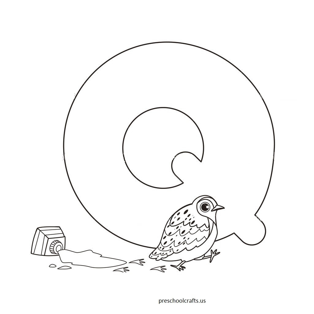 Letter Q Coloring Pages For Kids - Preschool and Kindergarten