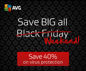 Save 40% right now: Get Black Friday Deal from AVG ALL WEEKEND LONG!