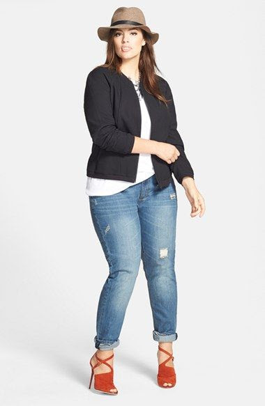 ... , Tee  City Chic Boyfriend Jeans (Plus Size) available at #Nordstrom