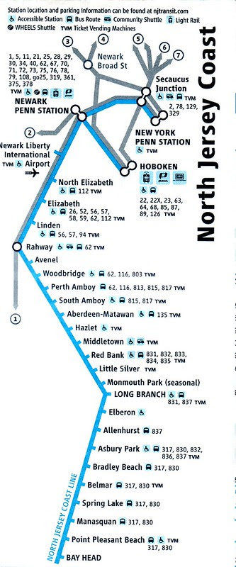 North Jersey Coast Line Map