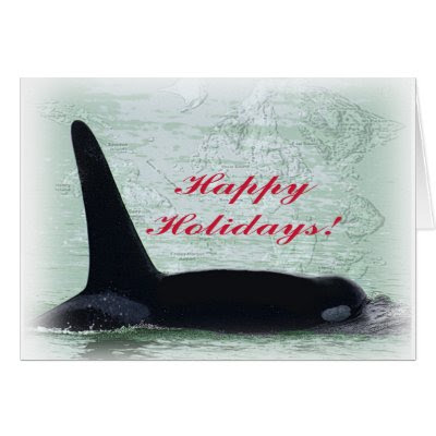 Happy Holidays: Orca Whale Happy Holidays San Juan Cards