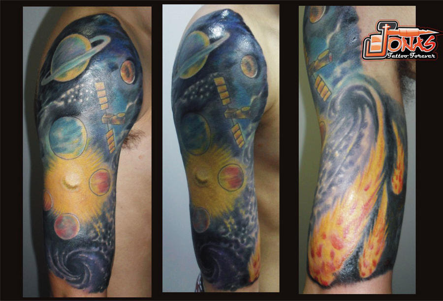 space tattoo. Freehand Space Tattoo by