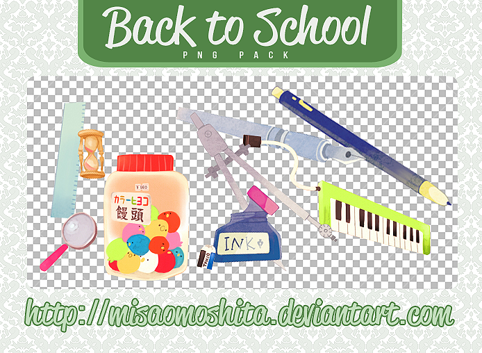 Back to School - PNG PACK by MisaoMoshita