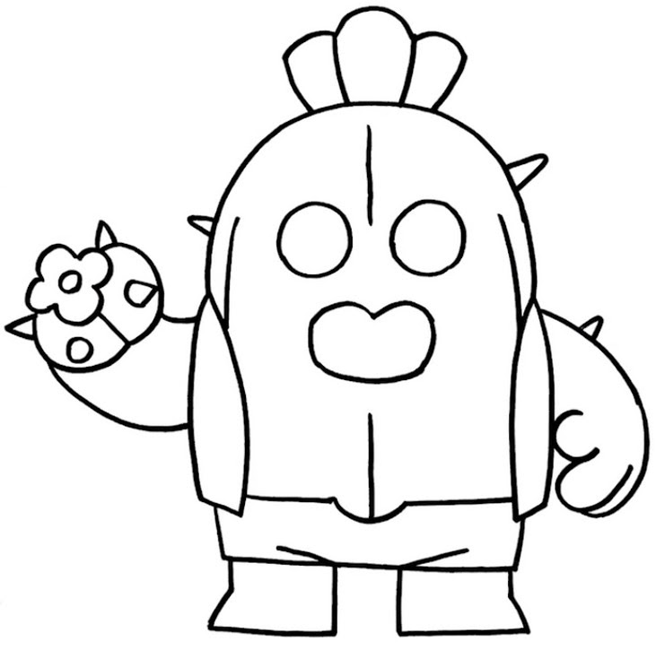 Disegno Da Colorare Brawl Stars Spike Cactus 31