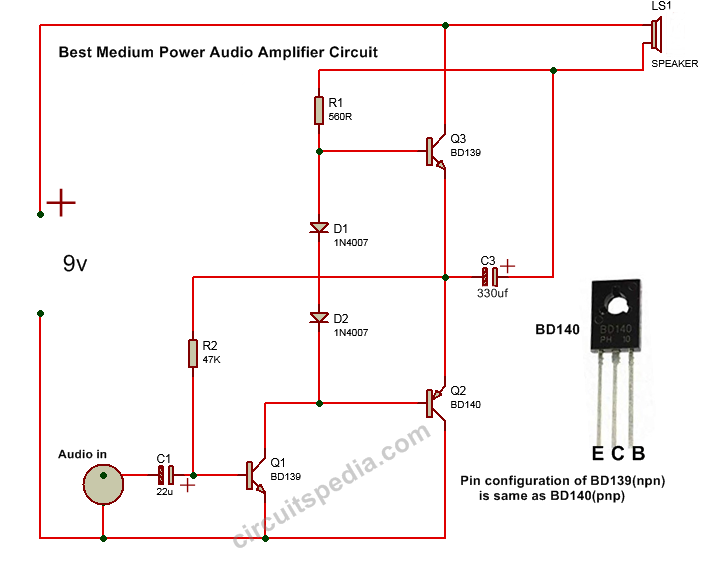 5v Audio Amplifier Circuit Diagram Simple Transistor Audio Amplifier Circuit