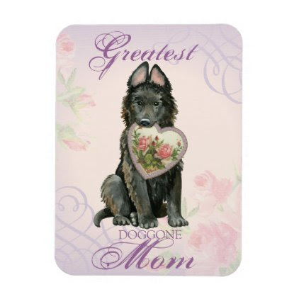 Belgian Sheepdog Heart Mom Magnet