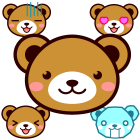 かわいいクマの顔イラスト 動物 素材のプチッチ