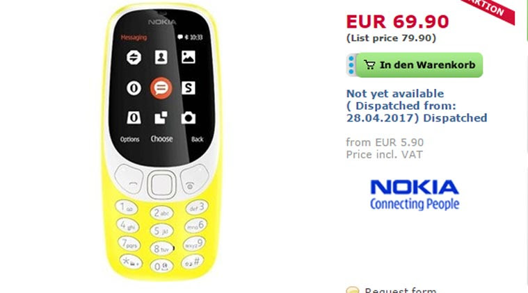 Nokia 3310 up for pre-orders in Europe; sale starts April 28