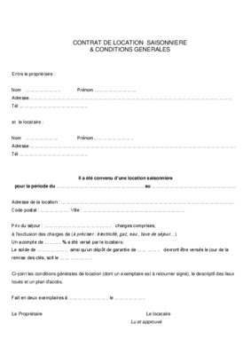 contrat de location pdf remplissable
