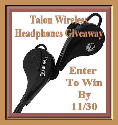 Enter to Win a pair of #Talon Wireless Noise Canceling Headphones Before the #Giveaway Ends 11/30