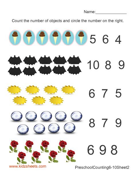  kidz worksheets preschool counting numbers worksheet2
