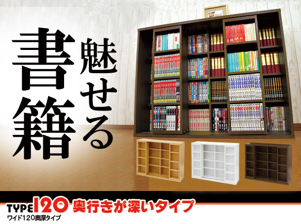 スライド式コミック収納シェルフ ワイド幅1 奥深タイプ インテリアのゲキカグ