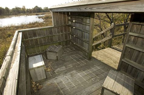 picture wooden structure observation duck blind