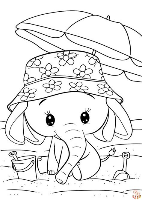  cute elephant coloring pages printable free and easy for kids