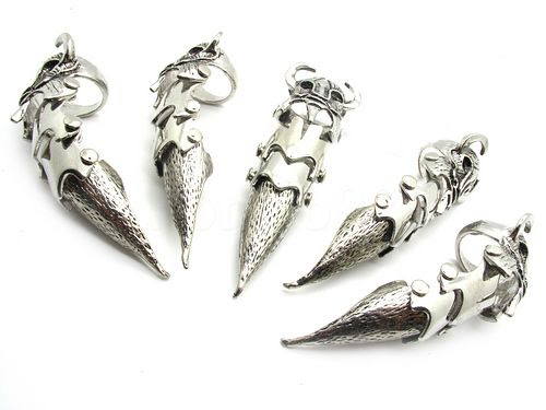 men's full finger ring armour amour stainless steel gothic tauren ring ...