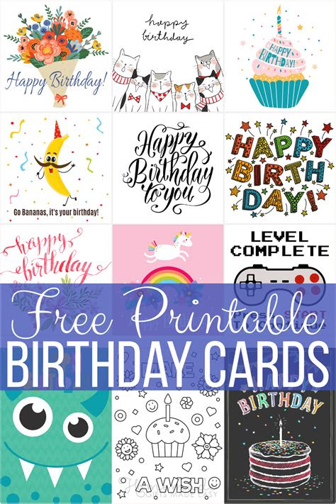  free printable birthday cards
